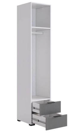 Зефир Шкаф однодверный с ящ 107.01 (белое дерево/серый (эмаль)/