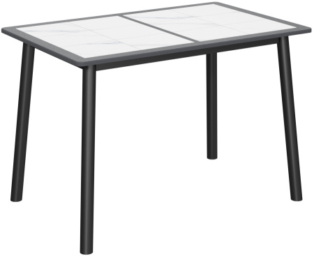 Стол Будапешт-1 PVC 70х110 (+32)  черный/ White marble