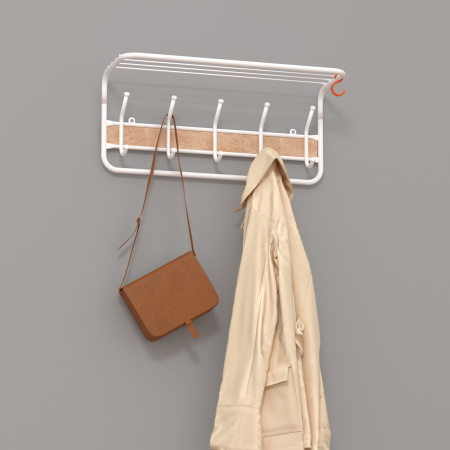 Вешалка с полкой (Белый) 