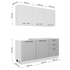 Кухонный гарнитур Сонет белый/дуб дымчатый (столешник, без мойки) 1,8м