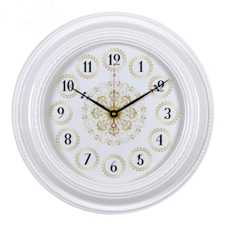  Часы настенные круг d=45,5см, корпус белый "Плетение"