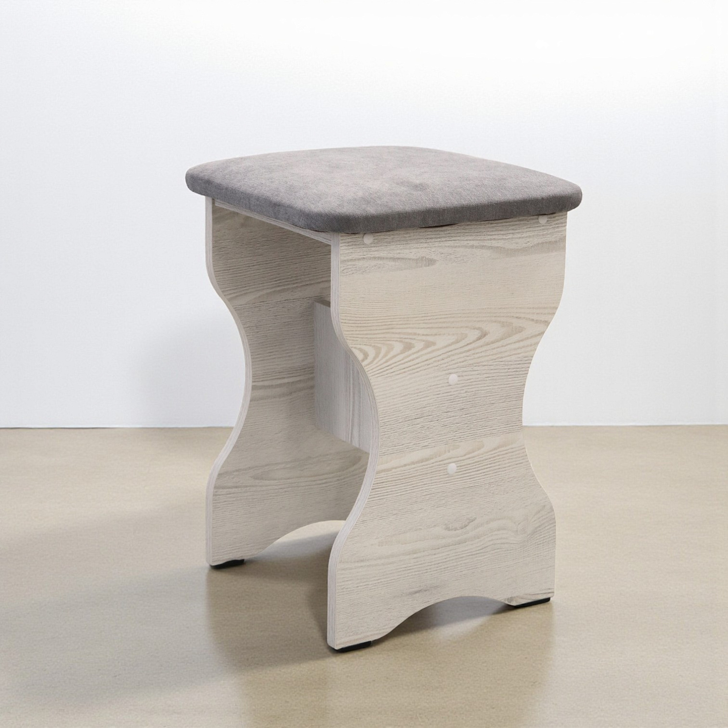 Табурет БН-200 Кожзам Серый/ Сосна Лофт Табурет БН-200 Кожзам Серый/ Сосна Лофт