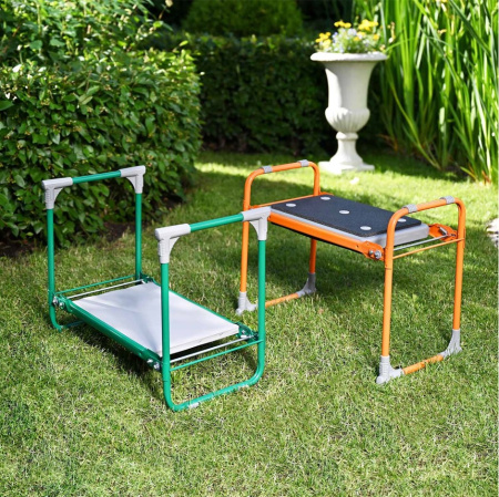 Скамейка садовая с мягким сиденьем,зеленая (арт. СКМ/3)