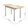 Стол Уют 3 1100(+390)*700*750 дуб млечный/опора D50 "труба" хром