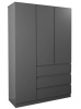 Шкаф Somero 467.01 3-х дверный с ящиками Серый