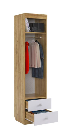 Форсаж Шкаф комбинированный (с ящ. 1-створчатый) (дуб крафт золотой/белый)