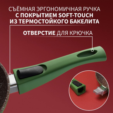 Сковорода кованая Avocado 28 см, съемная ручка, индукция  