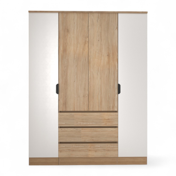 Шкаф ВЕНСЕН Дуб сонома 4-х дв., 3 ящ, Зеркало/ Дуб Сонома Шкаф ВЕНСЕН Дуб сонома 4-х дв., 3 ящ, Зеркало/ Дуб Сонома