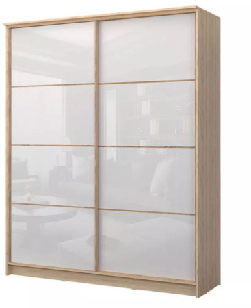 Шкаф-купе Байкал-2 Дуб Сонома/Белый глянец