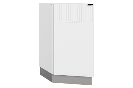 БАРИСТА Шкаф рабочий концевой 45 гр.L300 (1 дв.гл ) ЛЕВЫЙ (белый/милк матовый)