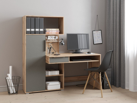 КВАДРО стол письменный Дуб вотан/Графит КВАДРО стол письменный Дуб вотан/Графит