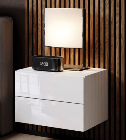 Кабо Тумба прикроватная 2 ящ. СТЛ.519.01 Белый глянец