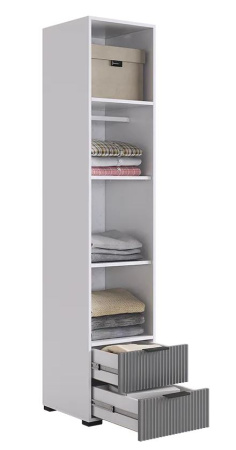 Зефир Шкаф однодверный с ящ 107.01 (белое дерево/серый (эмаль)/