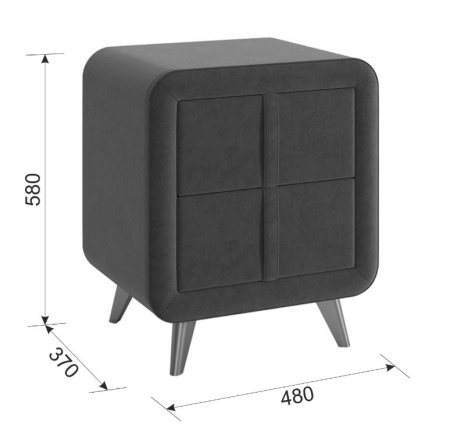 Тумба прикроватная Софи 2 Янтарь (велюр)