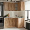 Кухня УГЛОВАЯ  Равенна Дуб крафт / Орех антик (столеш Альберика, без мойки) 1,5м. 