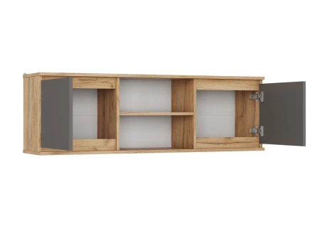 СИТИ Полка навесная П-30 /Серый графит/корпус дуб Крафт