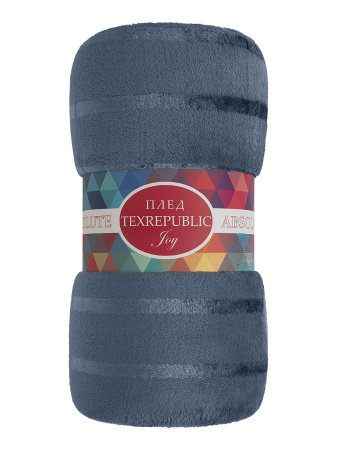Плед Texrepublic фланель однотонный страйп ЕВРО 94350