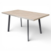 Стол Дублин CRAFT EGGER ,1200(+380),бабочка (ЛДСП Цемент светлый) В2/Черный