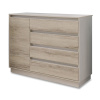 Комод Грас 4ящ, 1 дв. Сосна Лофт, фасады МДФ Ясень