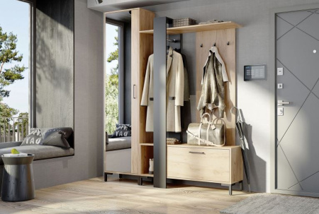 Прихожая Паола 457.01 Дуб Крафт зол/ Угольн. камень