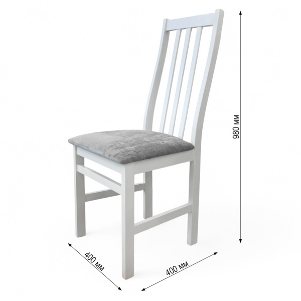 Стул Соло белая эмаль, сиденье Kатания 18 (Светло-грифельный)