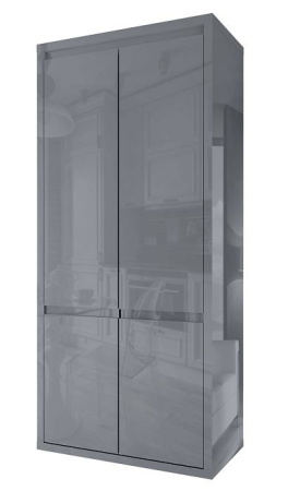 Шкаф 2-х дверный Норден Серый Глянец