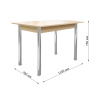 Стол Уют 3 1100(+390)*700*750 дуб млечный/опора D50 "труба" хром