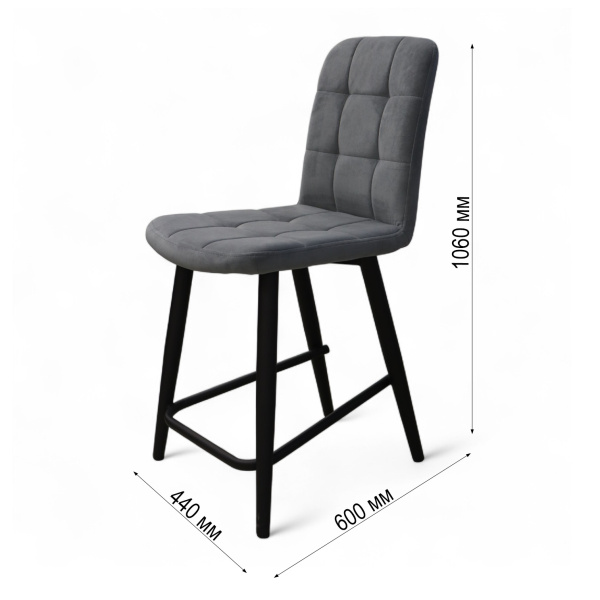 Стул Абсент NEW ПОЛУБАРНЫЙ , Т177 Графит +нога 1R38 Bh500 полубарный мини черный Стул Абсент NEW ПОЛУБАРНЫЙ , Т177 Графит +нога 1R38 Bh500 полубарный мини черный