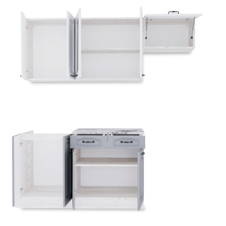 Кухонный гарнитур Равенна Сосна лофт/Дуб светлый/Дуб дымчатый (Столешница Альберика) 1,4м 