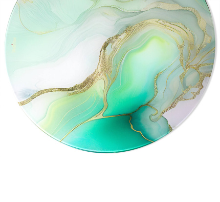 Стол журнальный Sheffilton SHT-CT27 стекло/ металл SHT- СЖ8 лазурно голубой/черный муар