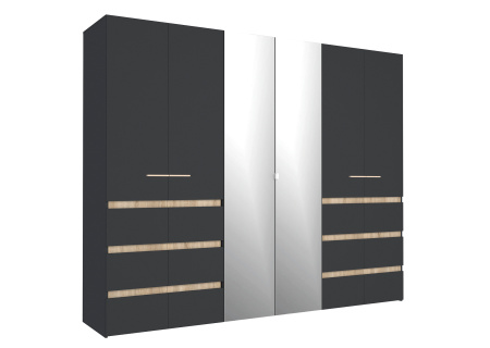 Анона 7 Шкаф д/одежды и белья 6 дв. Антрацит/Дуб Сонома