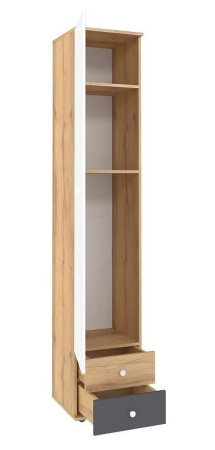 Шкаф для белья ЛОЙС 83 Дуб Золотистый/Белый/Графит