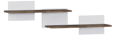 Полка навесная Вертикаль МДФ 1 кат. Дуб самдал, МДФ Белоснежный