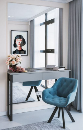 Консоль Сити-мини Серое стекло/Черный