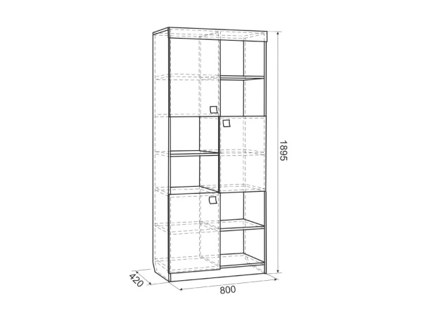 Форсаж Стеллаж (дуб крафт золотой/белый) без принта Форсаж Стеллаж (дуб крафт золотой/белый) без принта