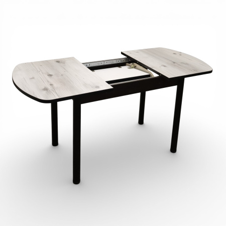 Стол Фаворит 1100(+400)*700 Пластик Бискайск.сосна,бабочка(B5)/ЛДСП бодега темн+опоры(черн)