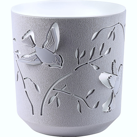 Кашпо "Колибри" (2,5л) Цв. Серый жемчуг/Белый (Арт. КШ-4655)