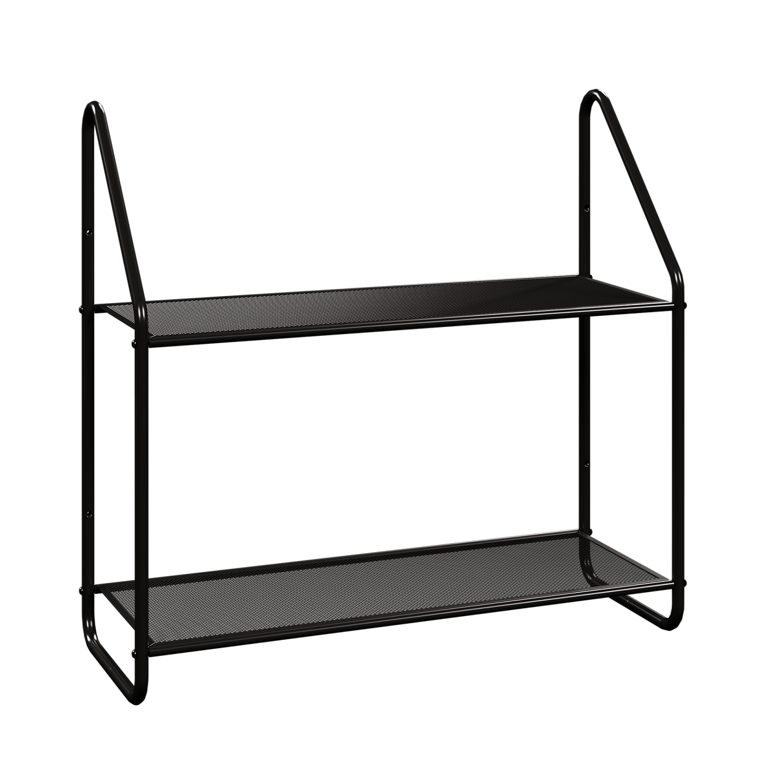 Полка настенная Барселона 22 , 2-х ярусная /Черный/ 650 х 245 х 620