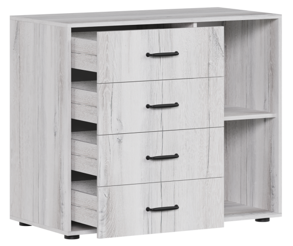 Монреаль Комод 4 ящ 1 дверь Дуб канадский