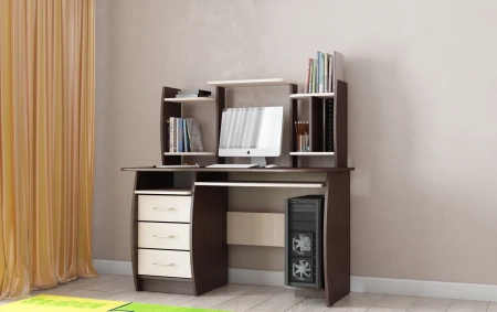 Стол компьютерный СК-3/Дуб выбеленный/Венге