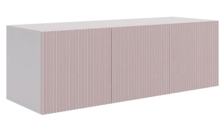 Зефир Антресоль 3дв/119.01/Белое дерево/пудра розовая