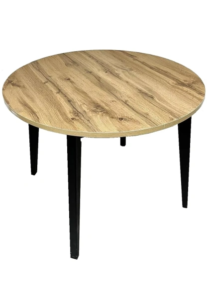 Стол Ориент D980(305),Пластик, Дуб вотан, подстолье дерево, эмаль черная Стол Ориент D980(305),Пластик, Дуб вотан, подстолье дерево, эмаль черная