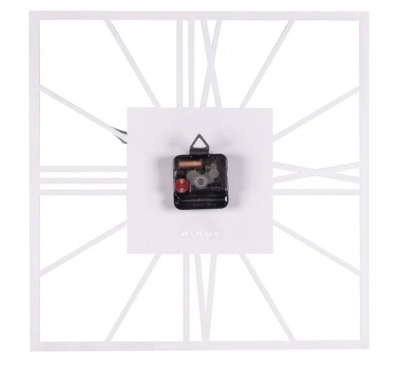 3532-004W Часы настенные из металла, квадрат 35 см, белый "Рим 2"