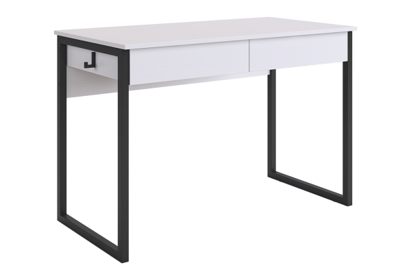 Юниор стол (белое дерево/чёрный муар)