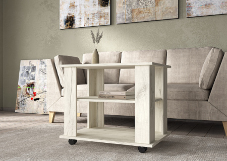 Стол журнальный СЖ-10 Дуб крафт белый