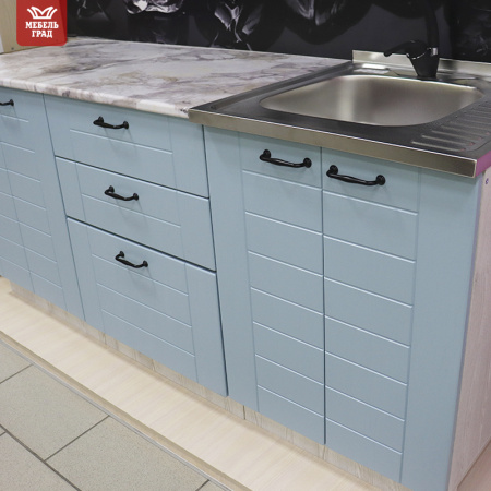Кухонный гарнитур Сонет сосна лофт/бирюза (столещник, без мойки) 1,8м Кухонный гарнитур Сонет сосна лофт/бирюза (столещник, без мойки) 1,8м