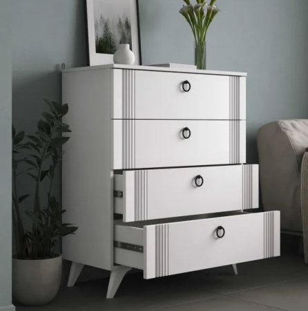 Комод К-42 4 ящ. Моргентау/Белый бриллиант