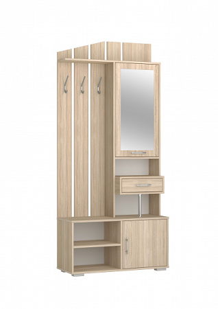 Прихожая с зеркалом ПР-5 Дуб крафт Серый