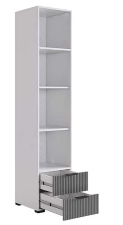 Зефир Шкаф однодверный с ящ 107.03 (белое дерево/чёрный муар/серый (эмаль)