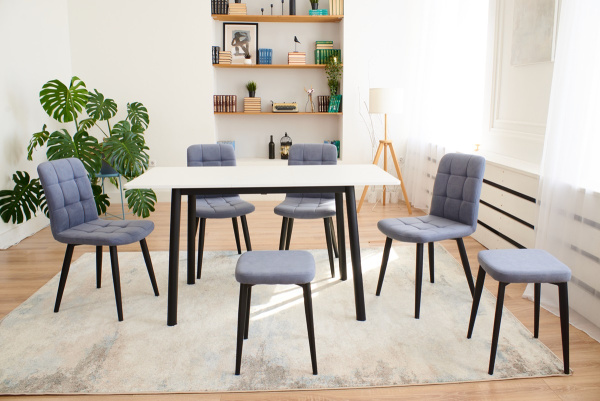 Стол Портофино-мини-L 950*650(+32) черный/ белый